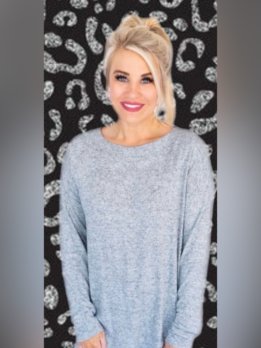 Gray Open-Back Women's Top